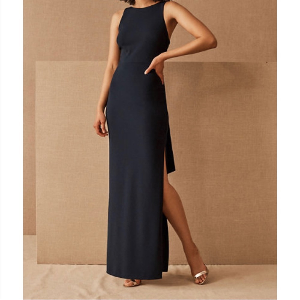 BHLDN London Crepe bridesmaid dress in Navy